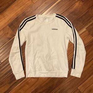 Adidas Women’s Crewneck Sweater in White with Black Accents
